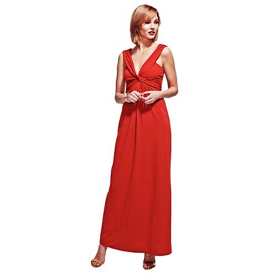 Red Twist Strap Maxi Dress in CoolFresh Fabric